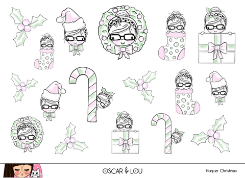 Mini Sticker Sheet  - Harper Christmas