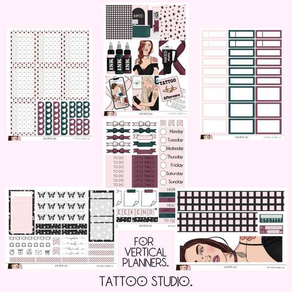 Vertical Sticker Kit - Tattoo Studio