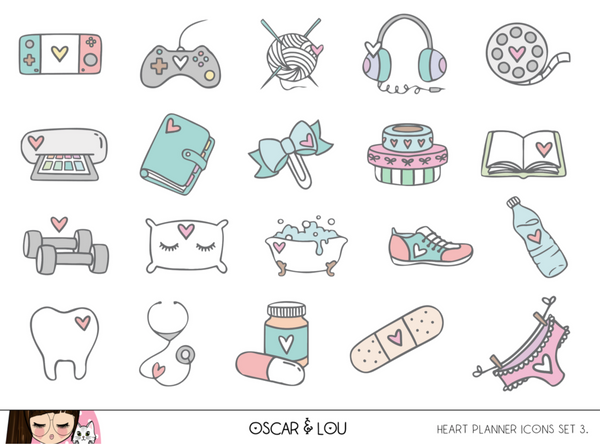 Mini Sheet  - Heart Planner Icons