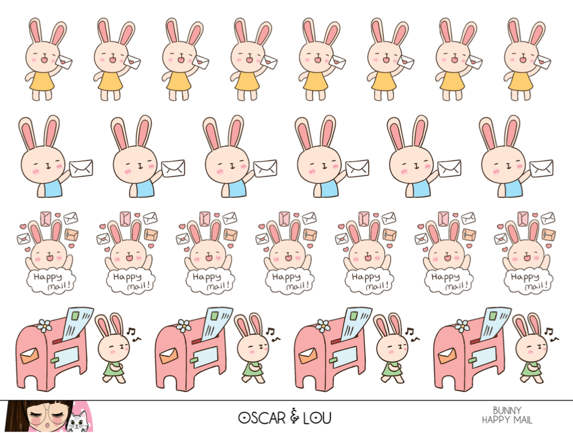 Mini Sheet  - Bunny Happy Mail