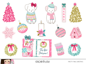Mini Sticker Sheet  - Pretty Pink Christmas
