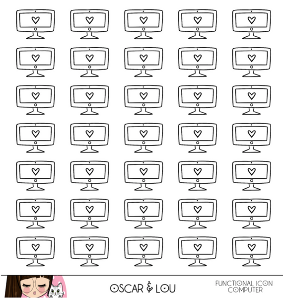Lil Mini Sheet  - Neutral Heart Planner Icons Set 1