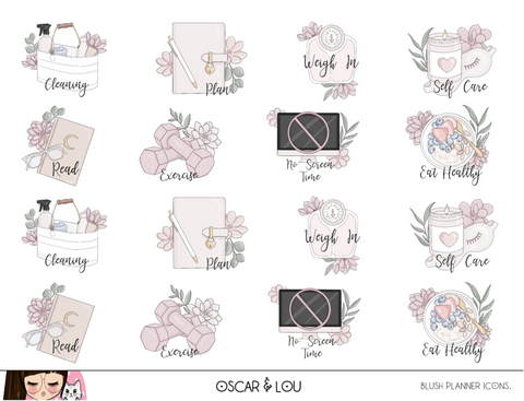 Mini Sticker Sheet  - Blush Planner Icons