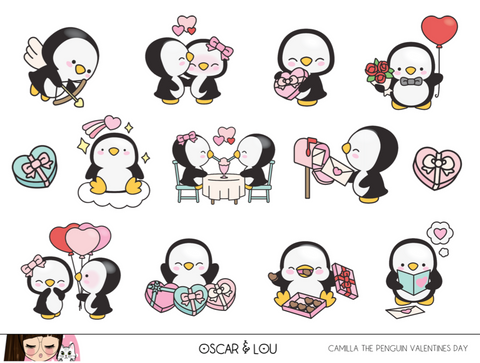 Mini Sheet  - Camilla The Penguin Valentines