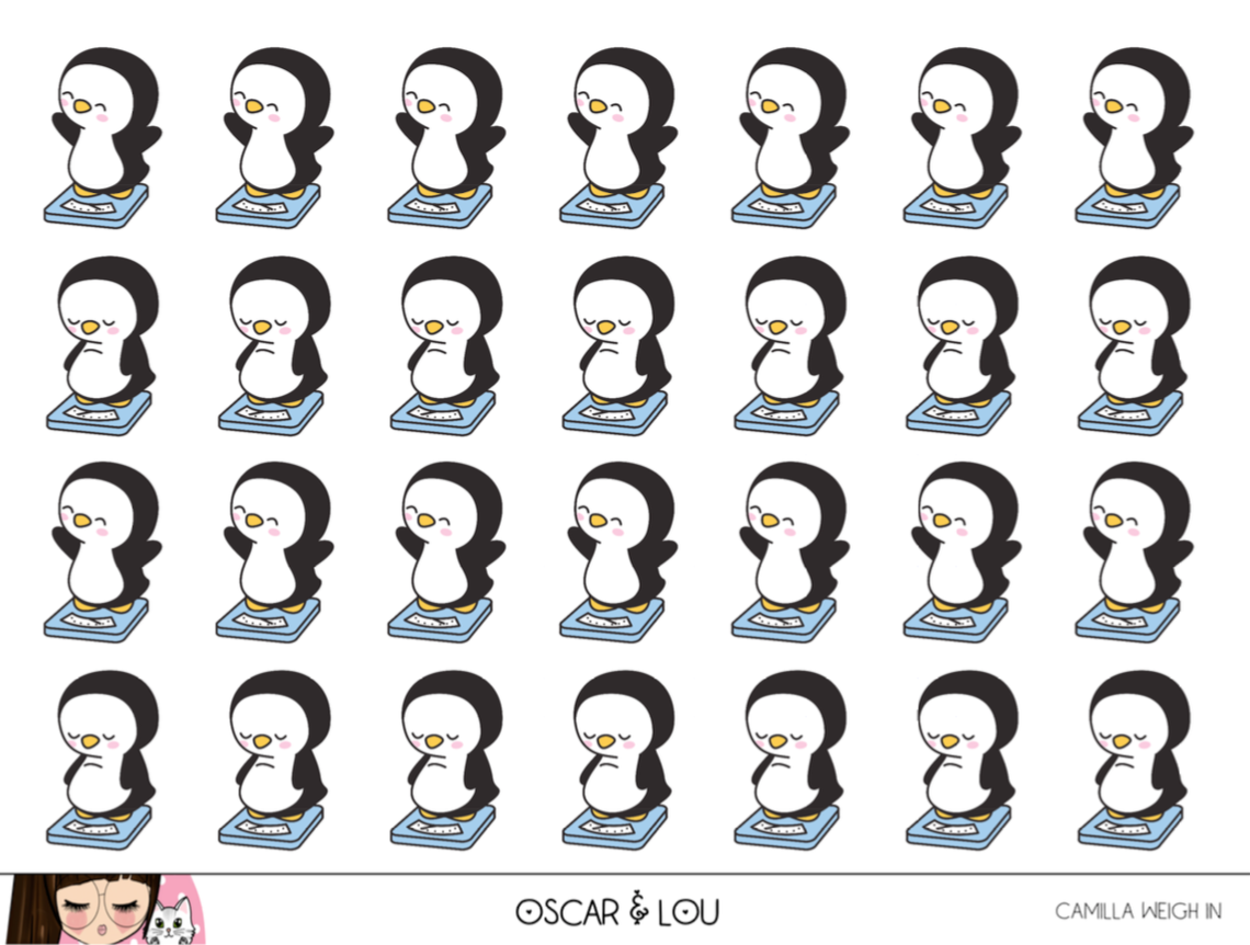 Mini Sheet  - Camilla The Penguin Weigh In