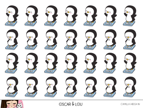 Mini Sheet  - Camilla The Penguin Weigh In