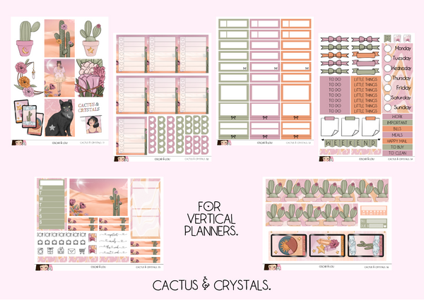 Vertical Sticker Kit - Cactus & Crystals