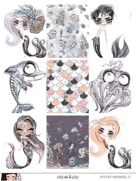 Vertical Sticker Kit - Spooky Mermaids
