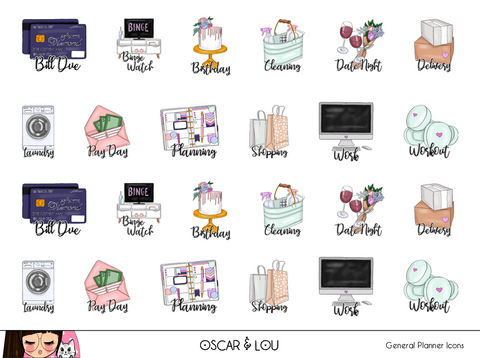 Mini Sticker Sheet  - General Planner Icons
