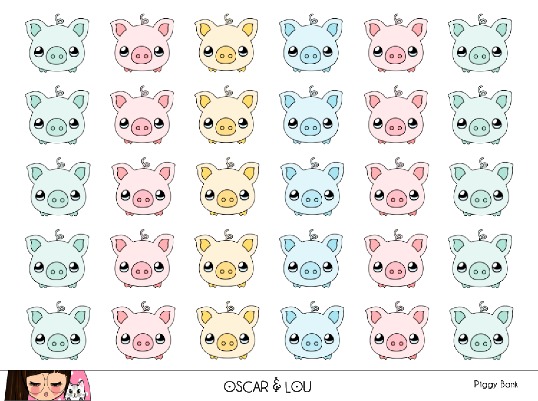 Mini Sheet  - Piggy Bank