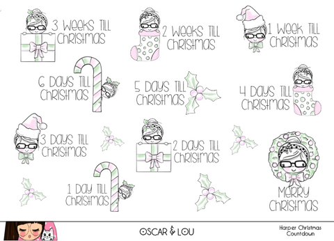 Mini Sticker Sheet  - Harper Christmas Countdown