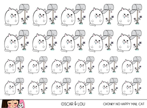 Mini Sticker Sheet  - Chonky NO Happy Mail Cat