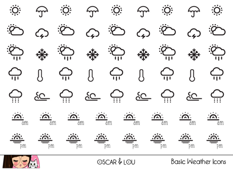 Mini Sheet  - Basic Weather Icons