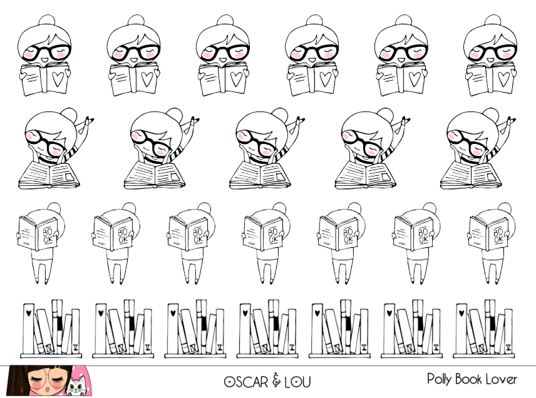 Mini Sheet  - Polly Book Lover