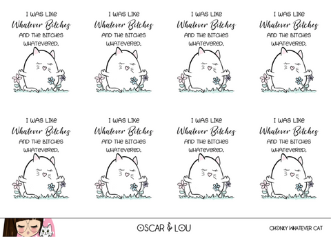 Mini Sticker Sheet  - Chonky Whatever Cat