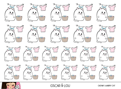 Mini Sticker Sheet  - Chonky Laundry Cat
