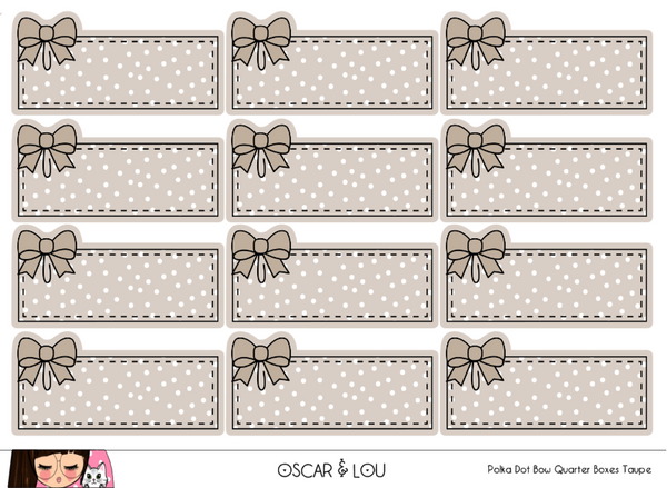 Mini Sheet  - Polka Dot Bow Quarter Boxes