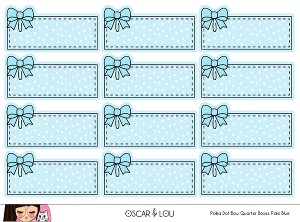 Mini Sheet  - Polka Dot Bow Quarter Boxes