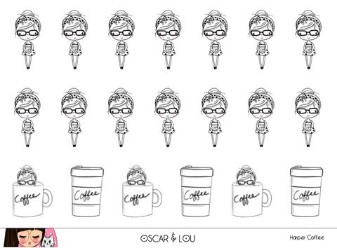 Mini Sticker Sheet  - Harper Coffee