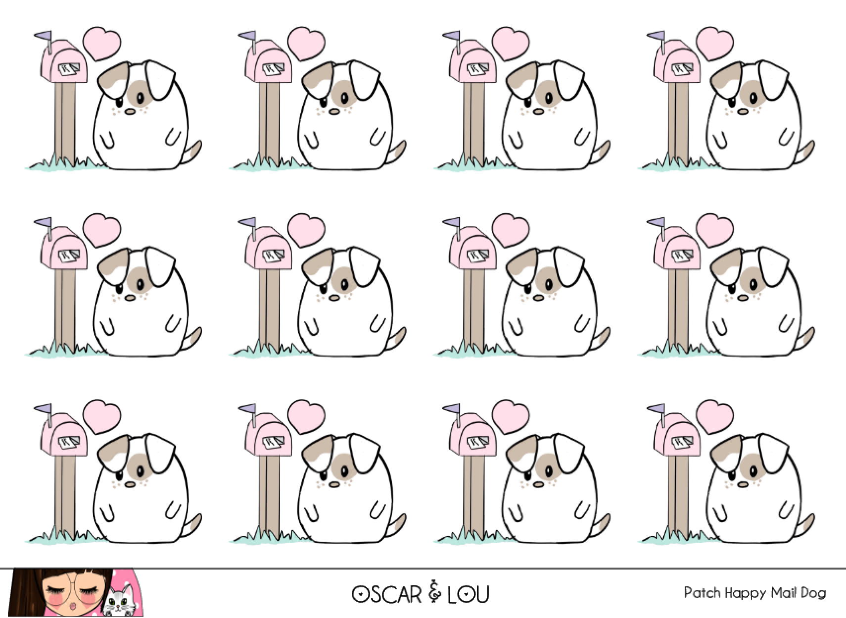 Mini Sticker Sheet  - Patch Happy Mail Dog