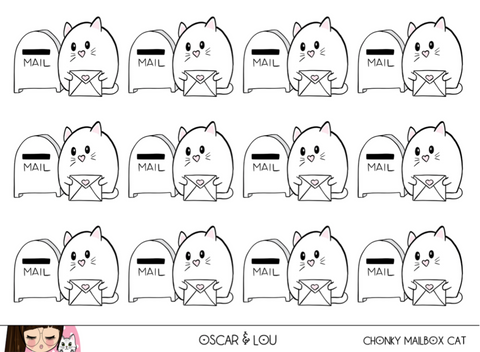 Mini Sticker Sheet  - Chonky Mailbox Cat