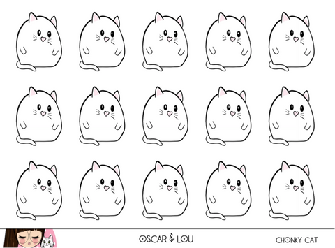 Mini Sticker Sheet  - Chonky Cat