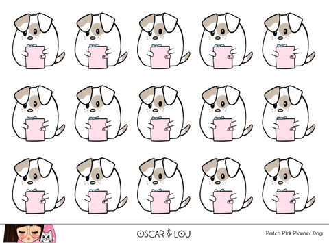 Mini Sticker Sheet  - Patch Pink Planner Dog