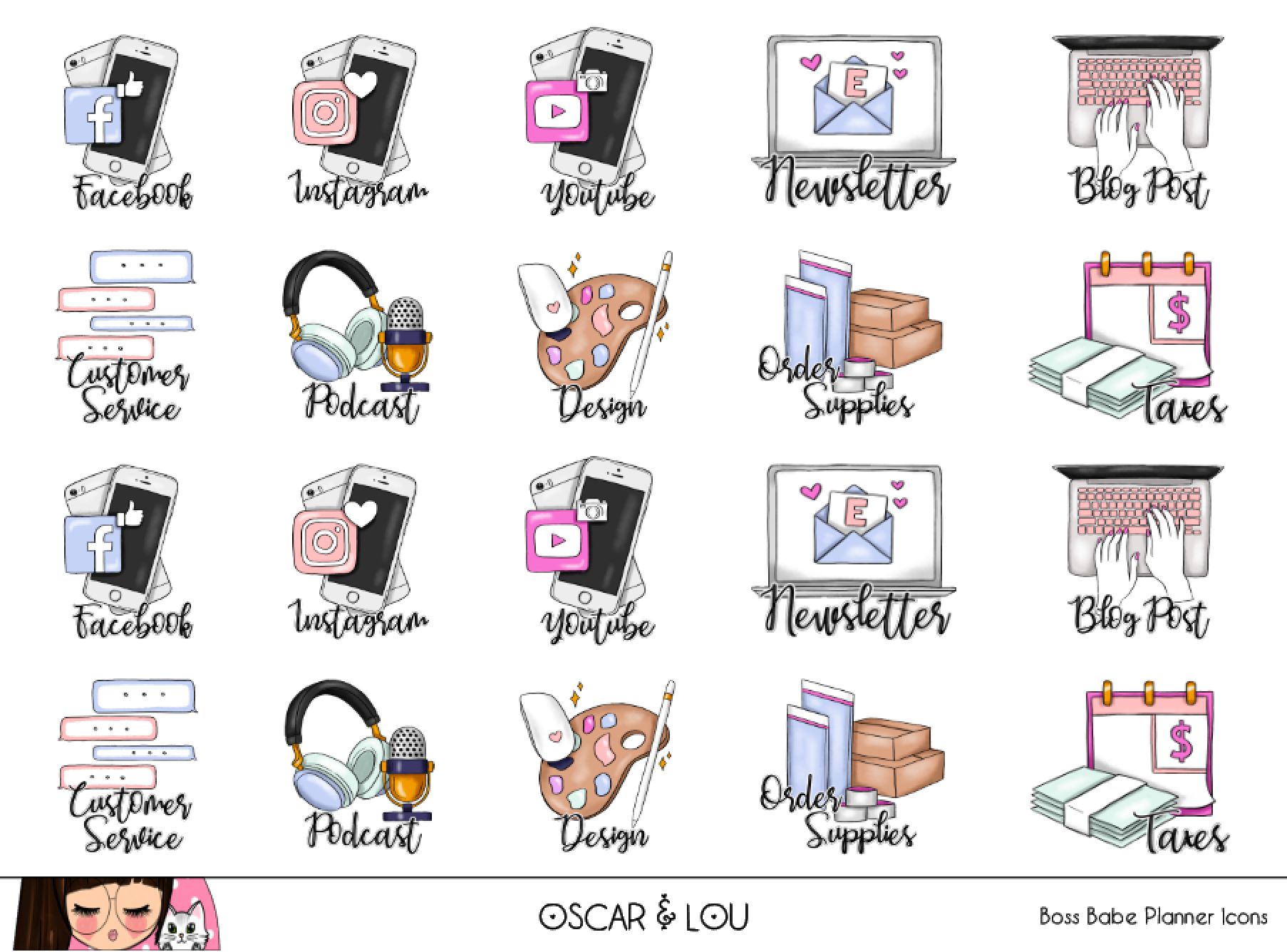Mini Sticker Sheet  - Boss Babe Planner Icons