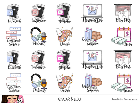 Mini Sticker Sheet  - Boss Babe Planner Icons
