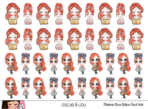 Mini Sticker Sheet  - Planner Boss Babe (Red Hair)