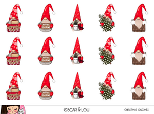 Mini Sticker Sheet  - Christmas Gnomes