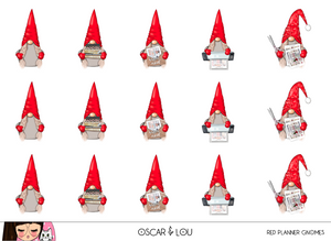 Mini Sticker Sheet  - Red Gnomes